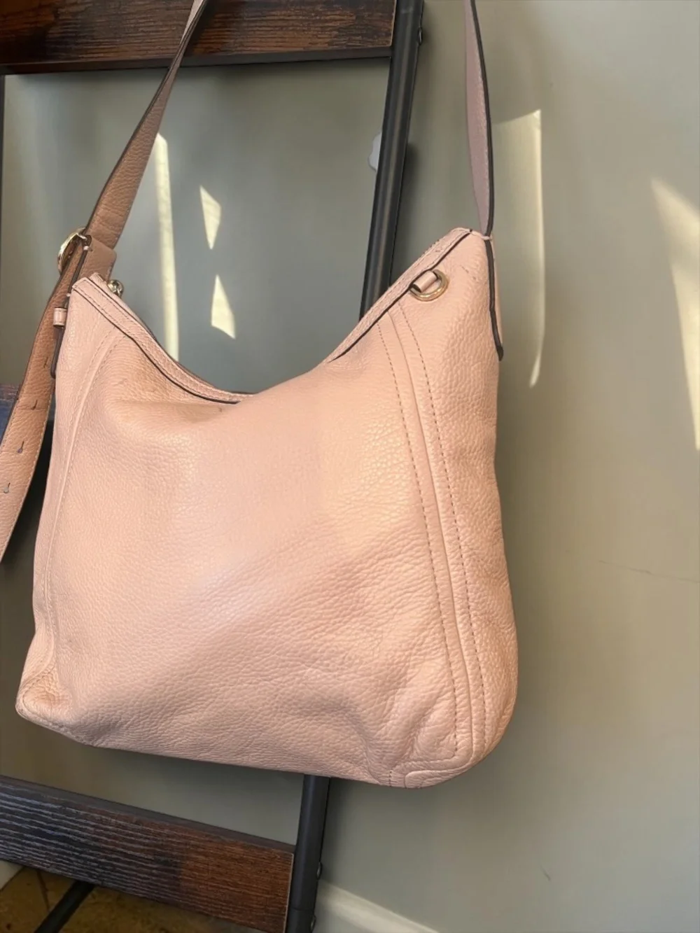 Michael Kors Blush Pink Leather Hobo Bag